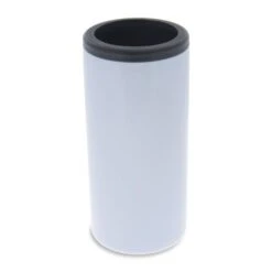 White Stainless Steel Sublimation Skinny Can Cooler - 12oz.