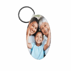Oval Aluminum Two Sided Sublimation Keychain - 2.5"