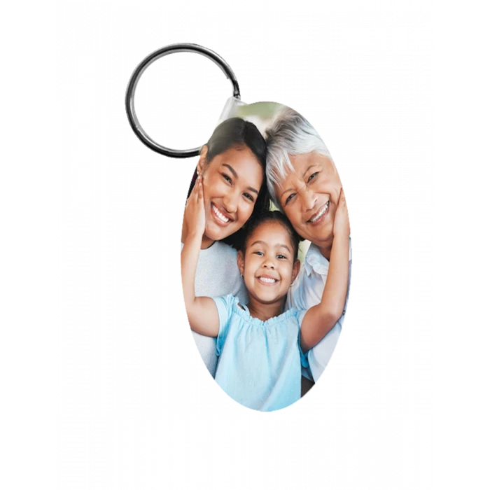 Oval Aluminum Two Sided Sublimation Keychain - 2.5" 1 Oval Aluminum Two Sided Sublimation Keychain - 2.5"