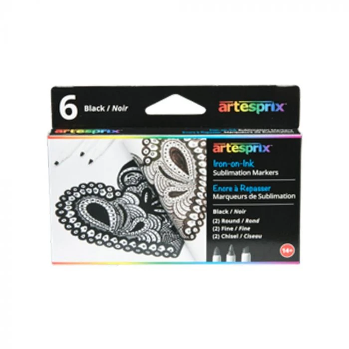 Artesprix Black Sublimation Markers (6/pack) 1 Artesprix Black Sublimation Markers (6/pack)