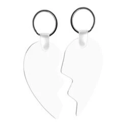 Two Piece Heart Two Sided Aluminum Sublimation Keychain (50/case)
